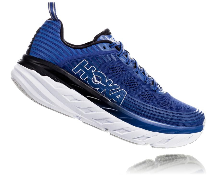 Hoka One One Løbesko Herre - Bondi 6 - Blå/Hvide - 862319QBZ